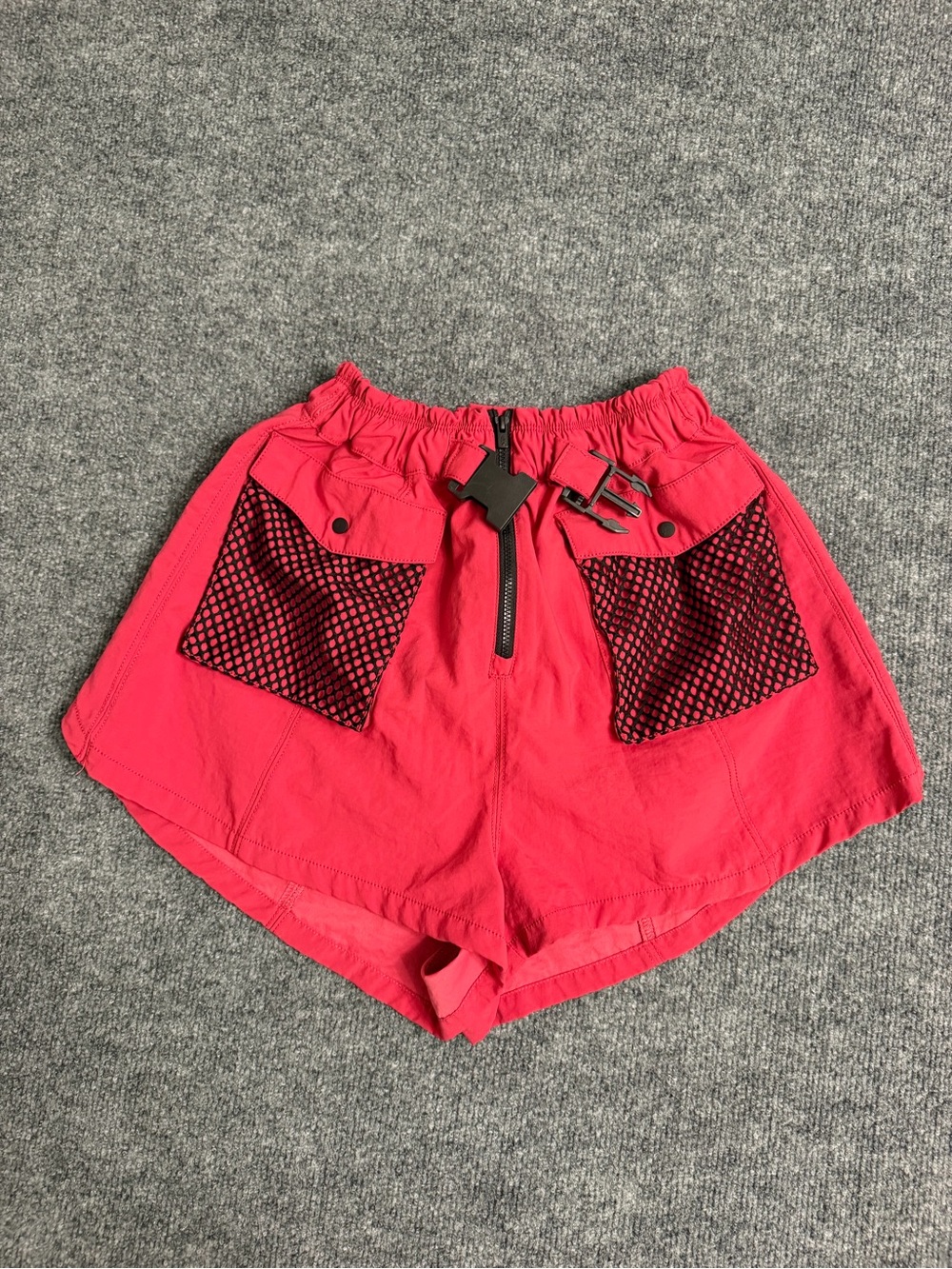 FP Movement by Free People Hot Pink High-Waist Athletic Shorts with Mesh Pockets